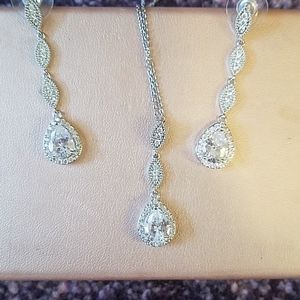 Swarovski necklace and earrings, bridal jewelry